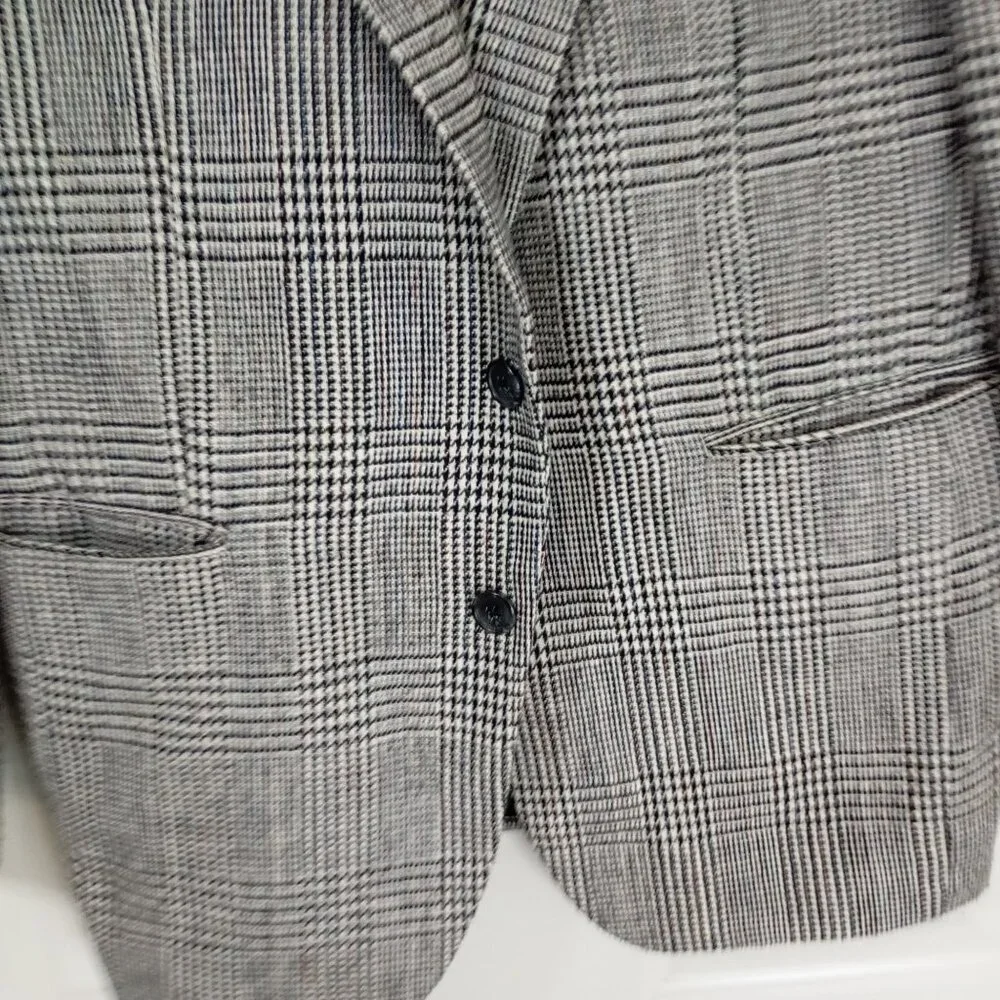 Gino Cappelli Blazer Jacket Sz 42S Men Black & White Glen CheckProfessional Wear